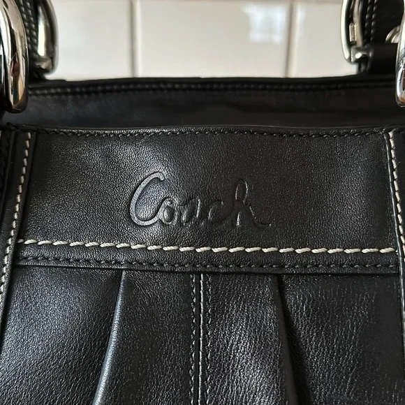 Coach Soho Black Pleated Leather Satchel - Picture 3 of 16